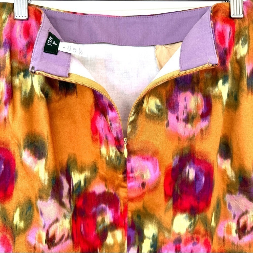 J. Crew mini skirt in a stretch cotton blend, unlined, watercolour print - Picture 4 of 9